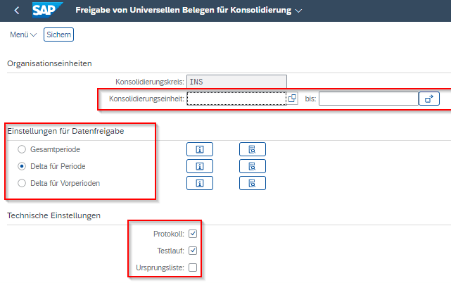 Einstellungen für Datenfreigabe 