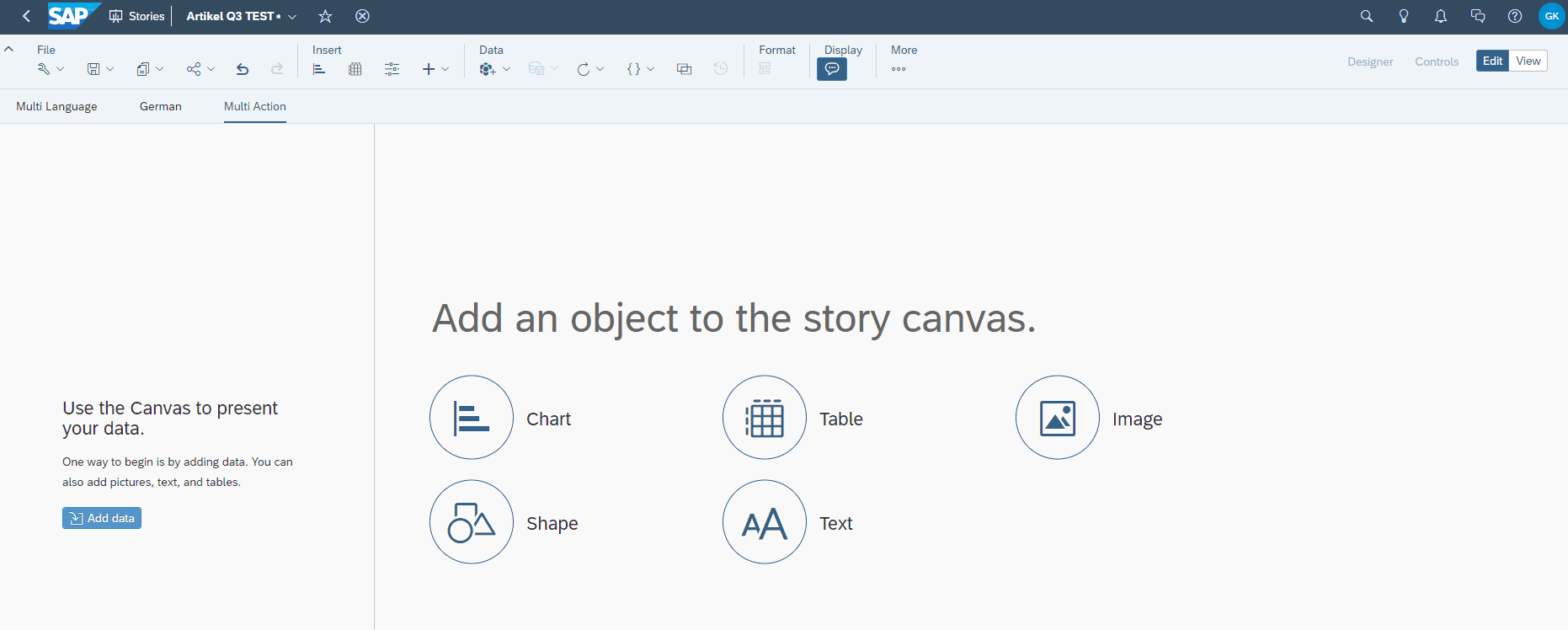 Multi Actions in einer Story