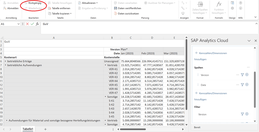 Add-In für Microsoft Excel SAC